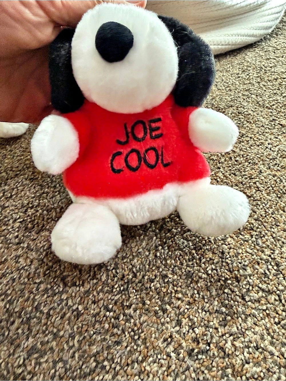 Aurora Joe Cool Snoopy Palm Plush Stuffed Animal White & Red